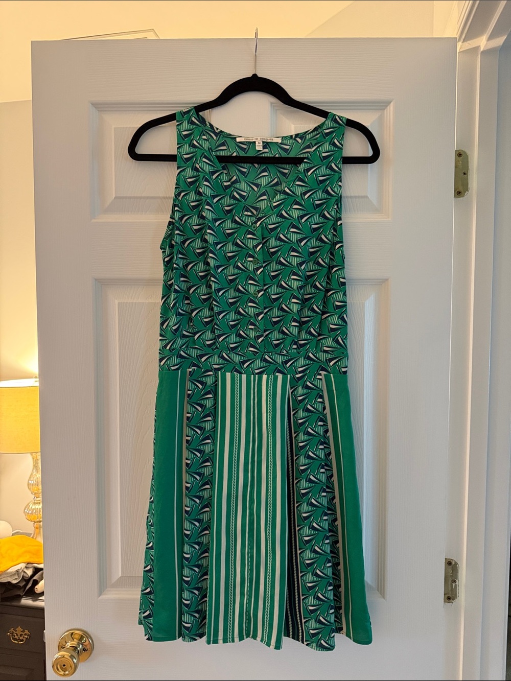 Collective Concepts Green Patterned Midi Dress
